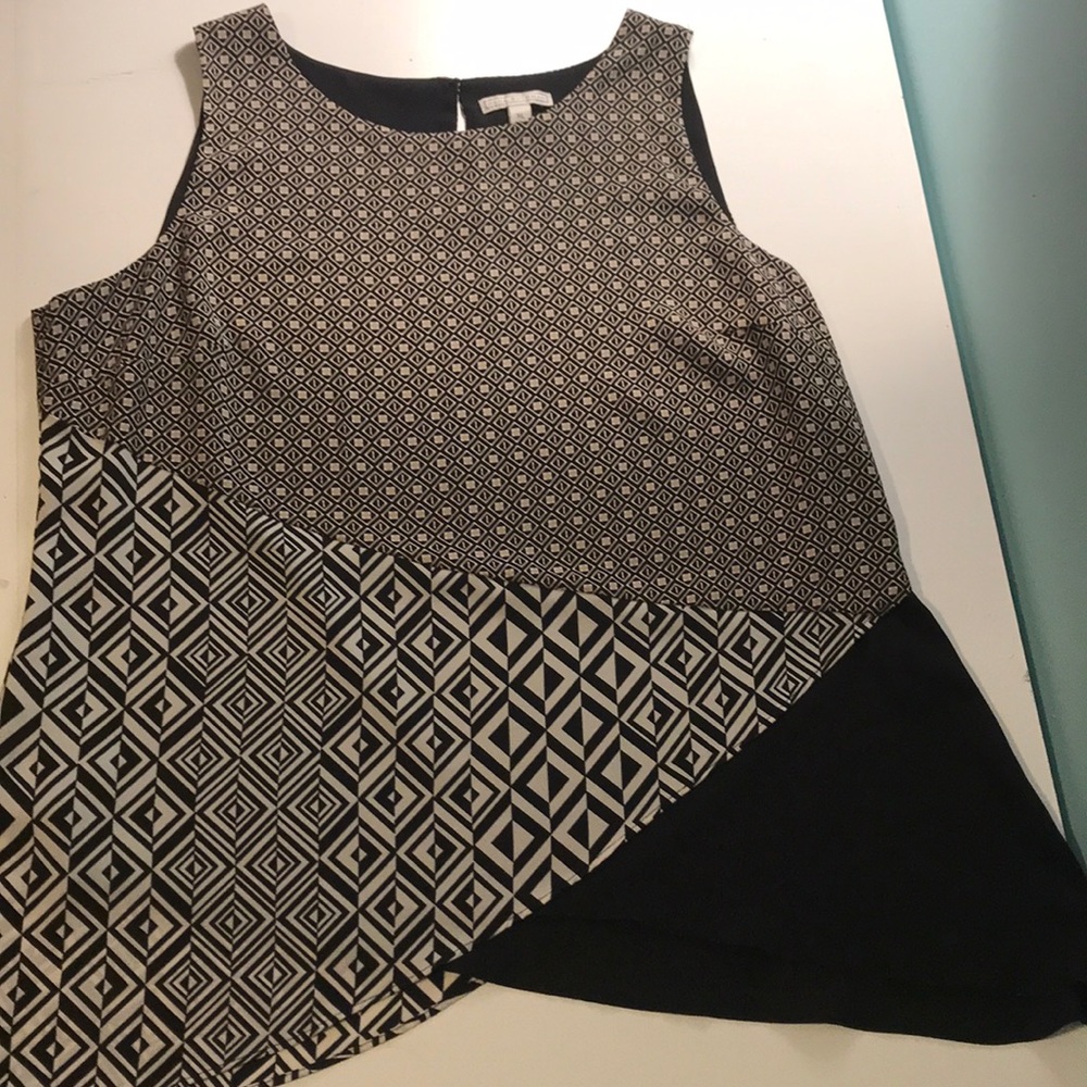 High neck patterned tank top